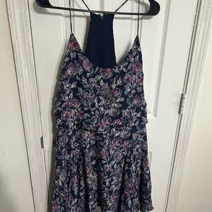 Joie Navy Floral Spaghetti-Strap Dress